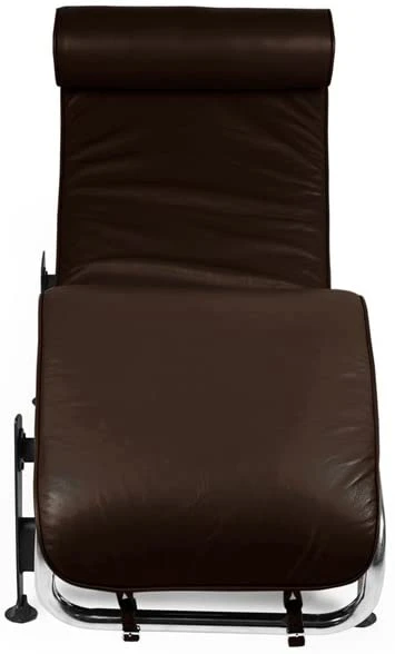 Le Corbusier Style LC4 Chaise Lounge – Premium Chocolate Brown Leather Reproduction - Image 4