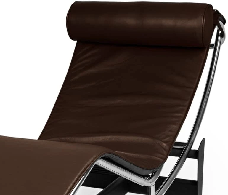 Le Corbusier Style LC4 Chaise Lounge – Premium Chocolate Brown Leather Reproduction - Image 8