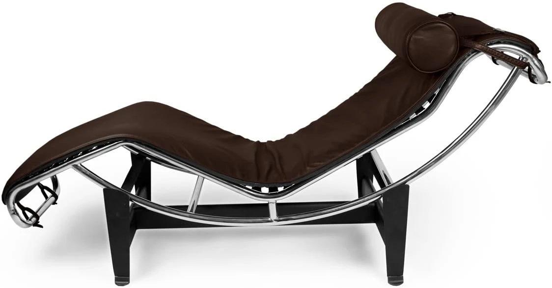 Le Corbusier Style LC4 Chaise Lounge – Premium Chocolate Brown Leather Reproduction - Image 5