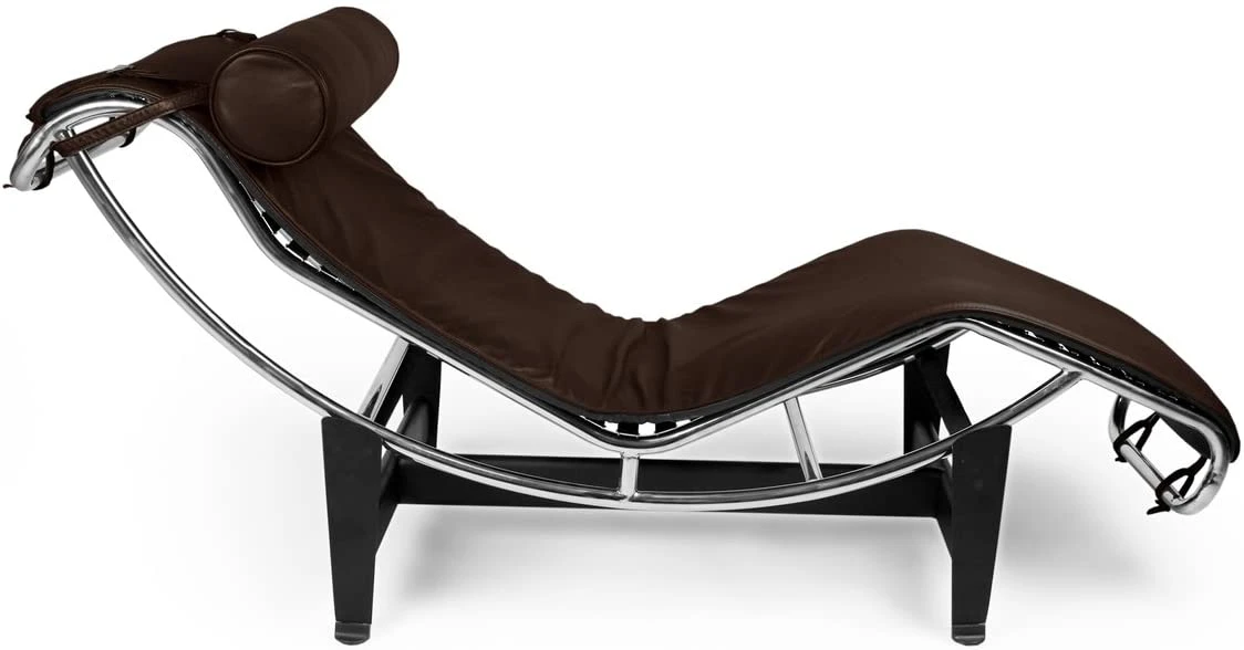 Le Corbusier Style LC4 Chaise Lounge – Premium Chocolate Brown Leather Reproduction - Image 6