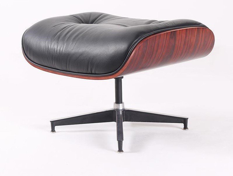 Eames Lounge Chair and Ottoman Replica – Black Leather with Dark Rose wood - Image 9