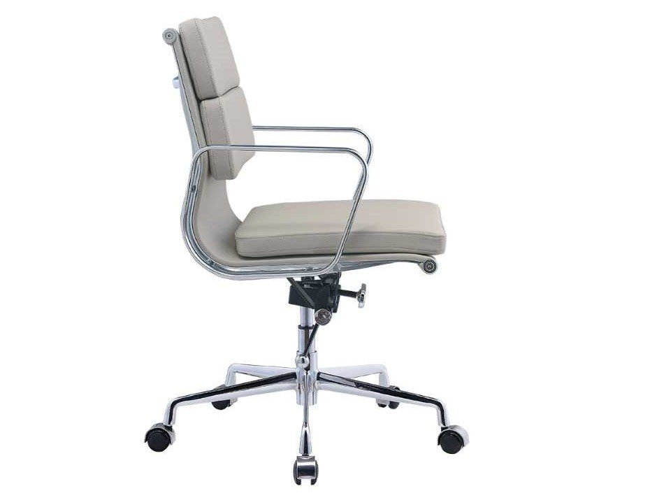 Eames Soft Pad Office Chair Replica – EA217 Low Back Light Grey Leather - Image 3