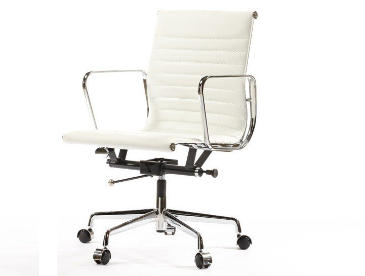 Eames Ribbed Office Chair EA117 – White Thin Pad Replica Low Back - Image 2