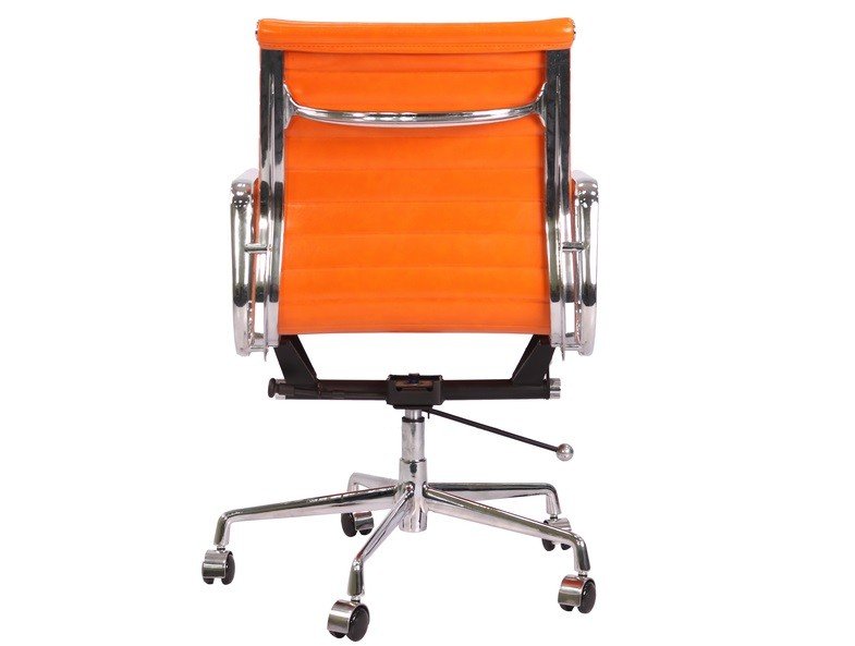 Eames Inspired Thin Pad Office Chair EA117 – Low Back Ribbed Orange Leather - Image 5
